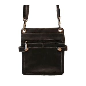 Visconti Dark Brown Leather Messenger Bag